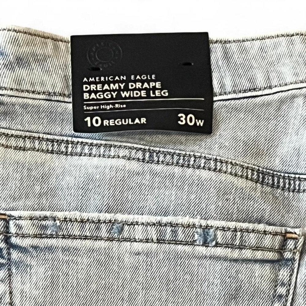 American Eagle Dreamy Drape Baggy Wide Leg Jeans 10 Regular 30W NWT - Picture 6 of 7